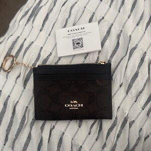 Coach Black and Gold Key Card Holder